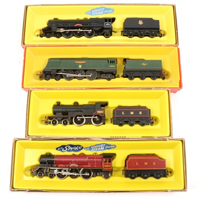 Lot 80 - Four Tri-ang / Hornby OO gauge model railway locomotives, R258, R050, R450, R869S.