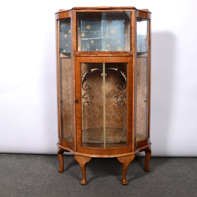 Lot 343 - 1950's walnut china cabinet