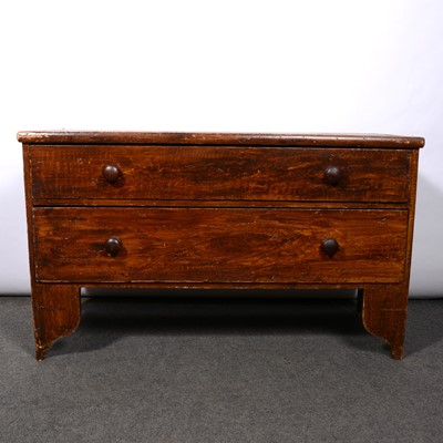 Lot 304 - Large stained pine chest of drawers