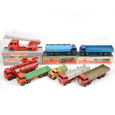 Lot 271 - Dinky Toys, eight die-cast models including 504 Foden 14-ton tanker, in original box