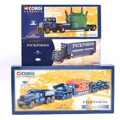 Lot 180 - Three Corgi Pickfords series models including ref CC11401 Bedford TK box trailer