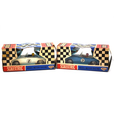 Lot 364 - Scalextric slot car racing, two C75 Mercedes 190SL Sport cars.