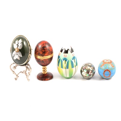 Lot 77 - Collection of ornamental eggs