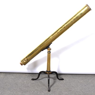 Lot 162 - A brass telescope by J H Steward, London, on a brass and cast iron stand