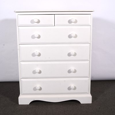 Lot 537 - Victorian style white painted chest of drawers