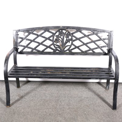 Lot 563 - Pair of metal two-seater garden benches