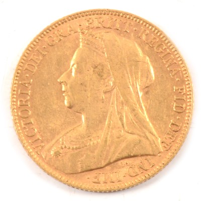 Lot 108 - A Gold Full Sovereign Victoria Veiled Head 1899.