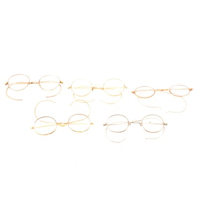 Lot 181 - Five pairs of old spectacles.