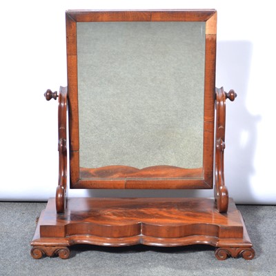 Lot 349 - William IV mahogany toilet mirror, rectangular...