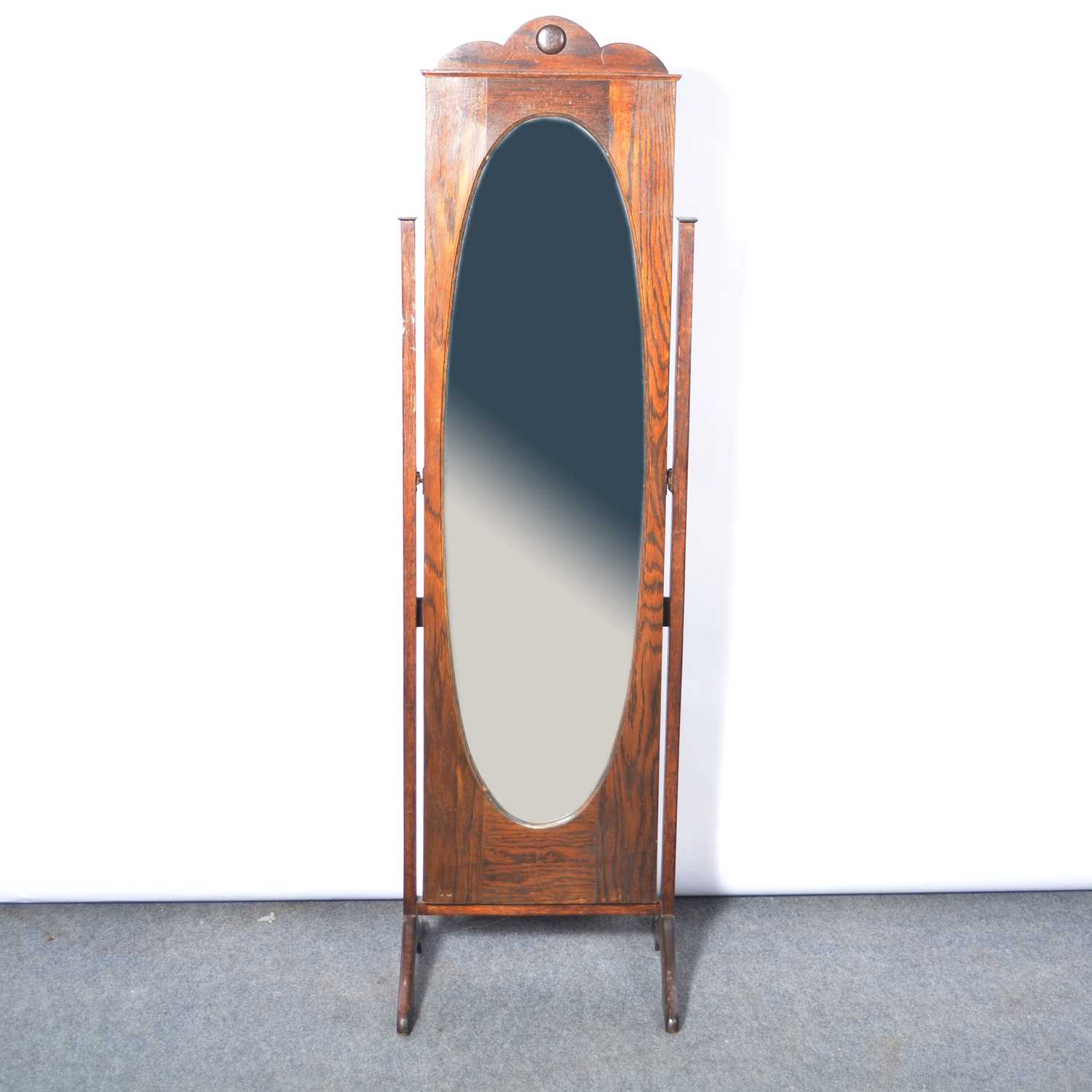 Lot 319 Oak cheval mirror