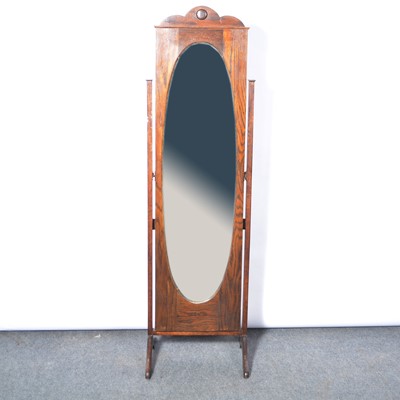 Lot 319 - Oak cheval mirror