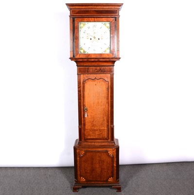 Lot 375 - Oak and mahogany longcase clock, W Massey, Nantwich