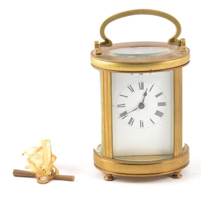 Lot 114 - French brass cased carriage clock