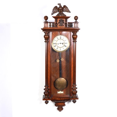 Lot 517 - Vienna walnut cased wall clock