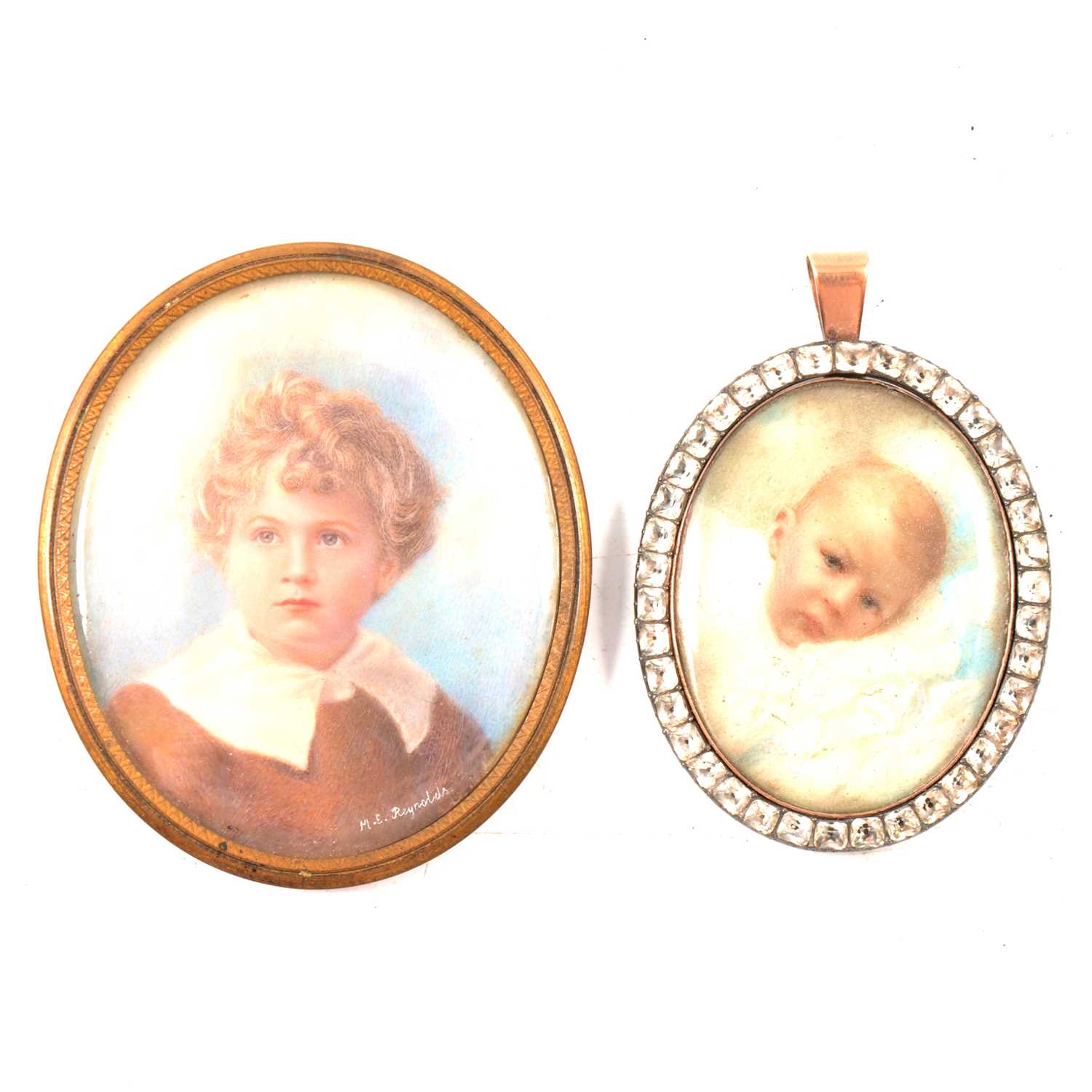 Lot 229 - Two oval portrait miniatures in frames.
