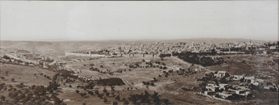 Lot 247 - Panoramic photograph of Jerusalem; marble slab and mirrors