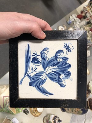 Lot 41 - Collection of Delft tiles and a vase