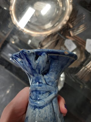 Lot 37 - Italian maiolica blue and white vase, and a small tazza