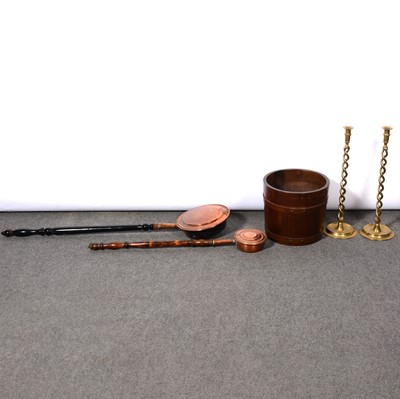 Lot 235 - Brass candlesticks, other metalware and other items