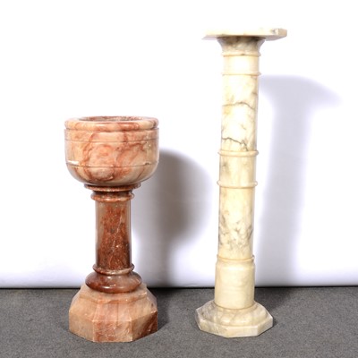 Lot 360 - Alabaster column and a font