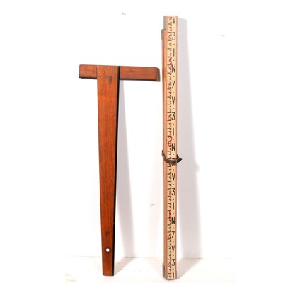 Lot 163A - Wooden T-square and a Surveyor's Rule