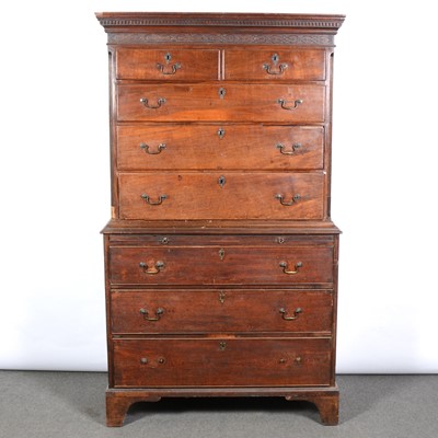 Lot 417 - George III mahogany chest on chest