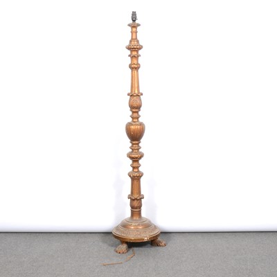 Lot 362 - Gold painted standard lamp