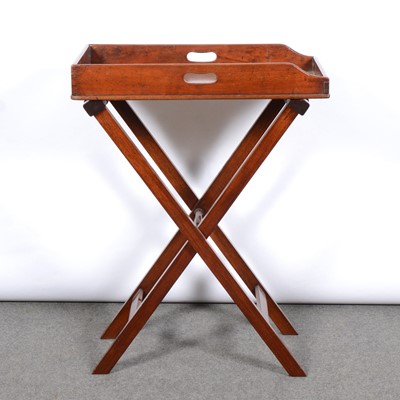 Lot 342 - Mahogany butlers tray on folding stand