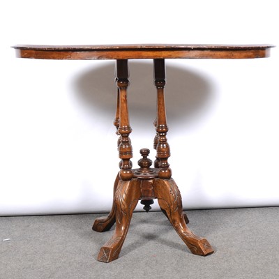 Lot 365 - Victorian walnut and marquetry table