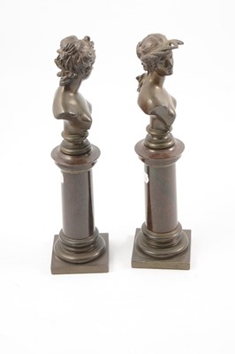 Lot 186 - Paul Stotz, A pair of bronze busts of young women