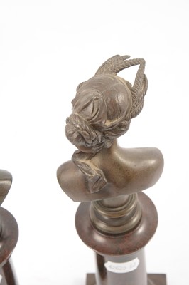 Lot 186 - Paul Stotz, A pair of bronze busts of young women