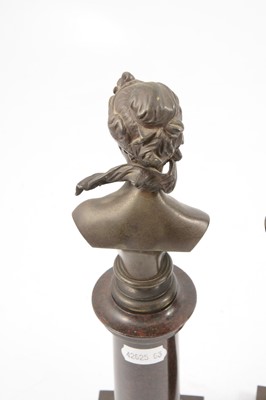 Lot 186 - Paul Stotz, A pair of bronze busts of young women