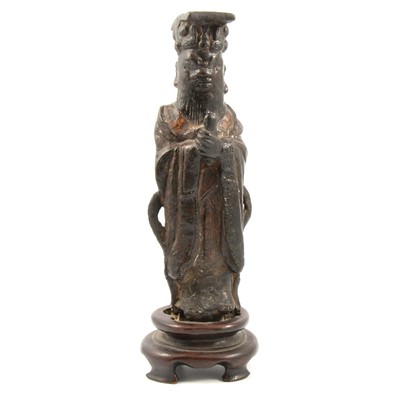 Lot 118 - A Chinese bronze figure of an Immortal, perhaps Lü Dongbin