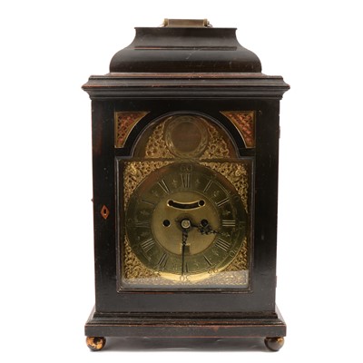 Lot 432 - A George III ebony and ebonised bracket clock