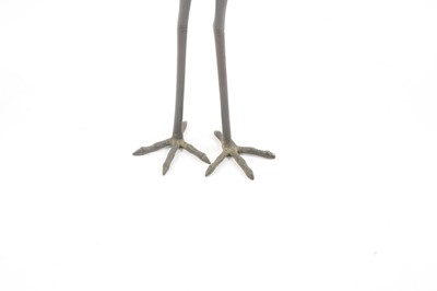 Lot 180 - Japanese bronze incense burner, modelled as a standing crane