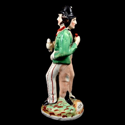 Lot 42A - Twin-sided Staffordshire Temperance figure, 'Water and Gin', 19th century