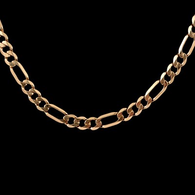 Lot 196 - A 9 carat yellow gold chain link necklace.