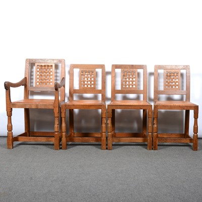 Lot 1037 - Robert 'Mouseman' Thompson of Kilburn - set of four dining chairs, circa 1980