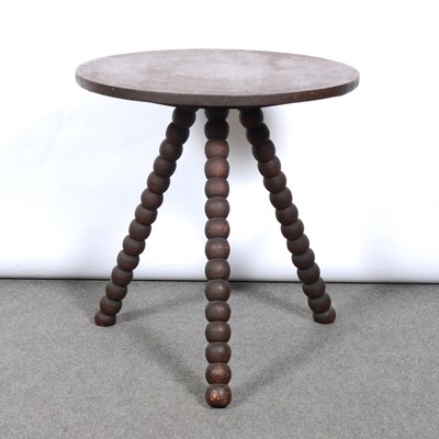 Lot 295 - Stained wood side table, bobbin legs