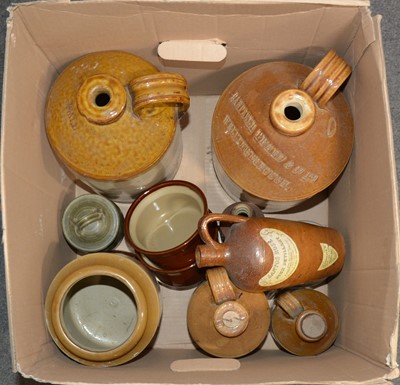 Lot 67 - Small collection of stoneware flagons and bottles