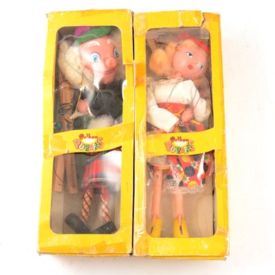 Lot 158 - Two Pelham puppets, Mitzi and MacBoozle, boxed.