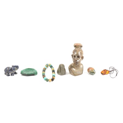 Lot 97 - A collection of mineral figures and animals.