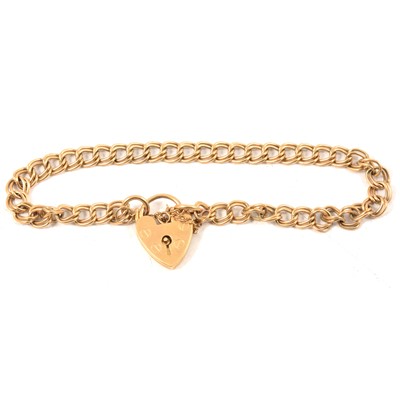 Lot 176 - A 9 carat yellow gold double curb link bracelet.