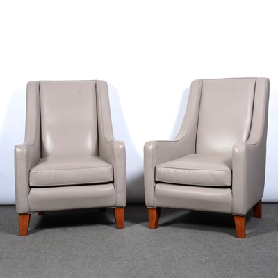 Lot 375 - Pair of Multiyork leather easy chairs