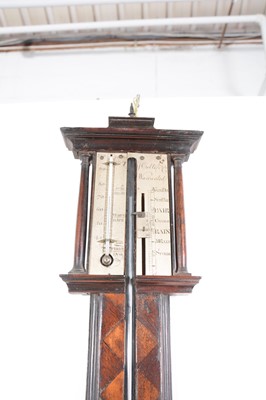 Lot 2 - Joseph Cetti & Co, a walnut and parquetry stick barometer