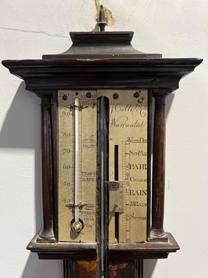 Lot 2 - Joseph Cetti & Co, a walnut and parquetry stick barometer