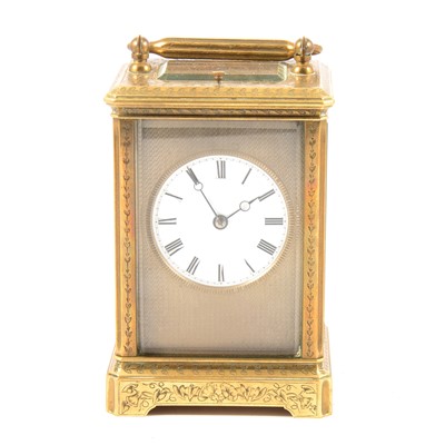 Lot 123 - A French repeating carriage clock