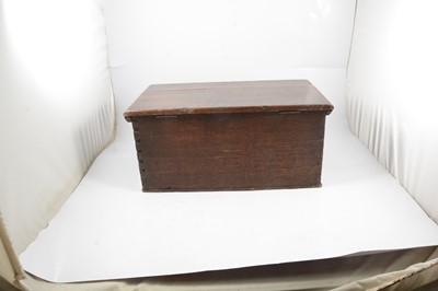 Lot 74 - A boarded oak box, 18th century
