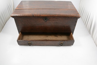 Lot 74 - A boarded oak box, 18th century