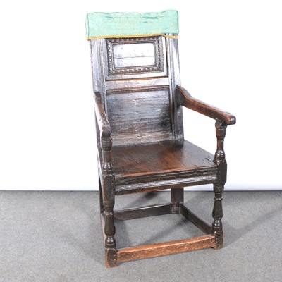 Lot 312 - A joined oak chair